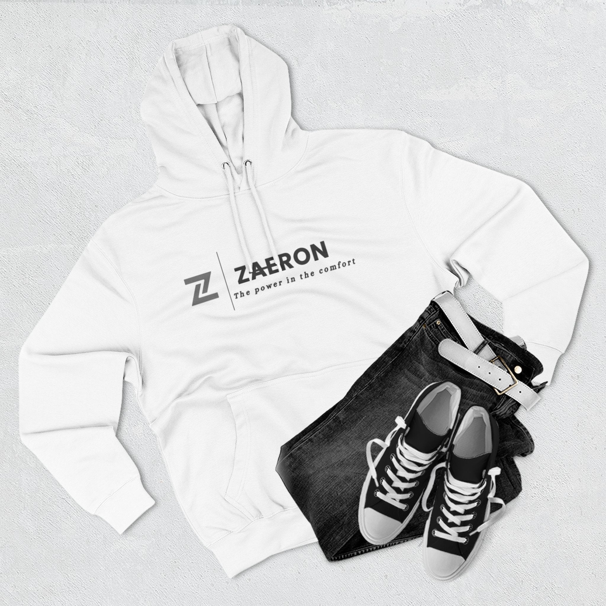 Zaeron Logo Fleece Hoodie — Minimalist Streetwear Pullover
