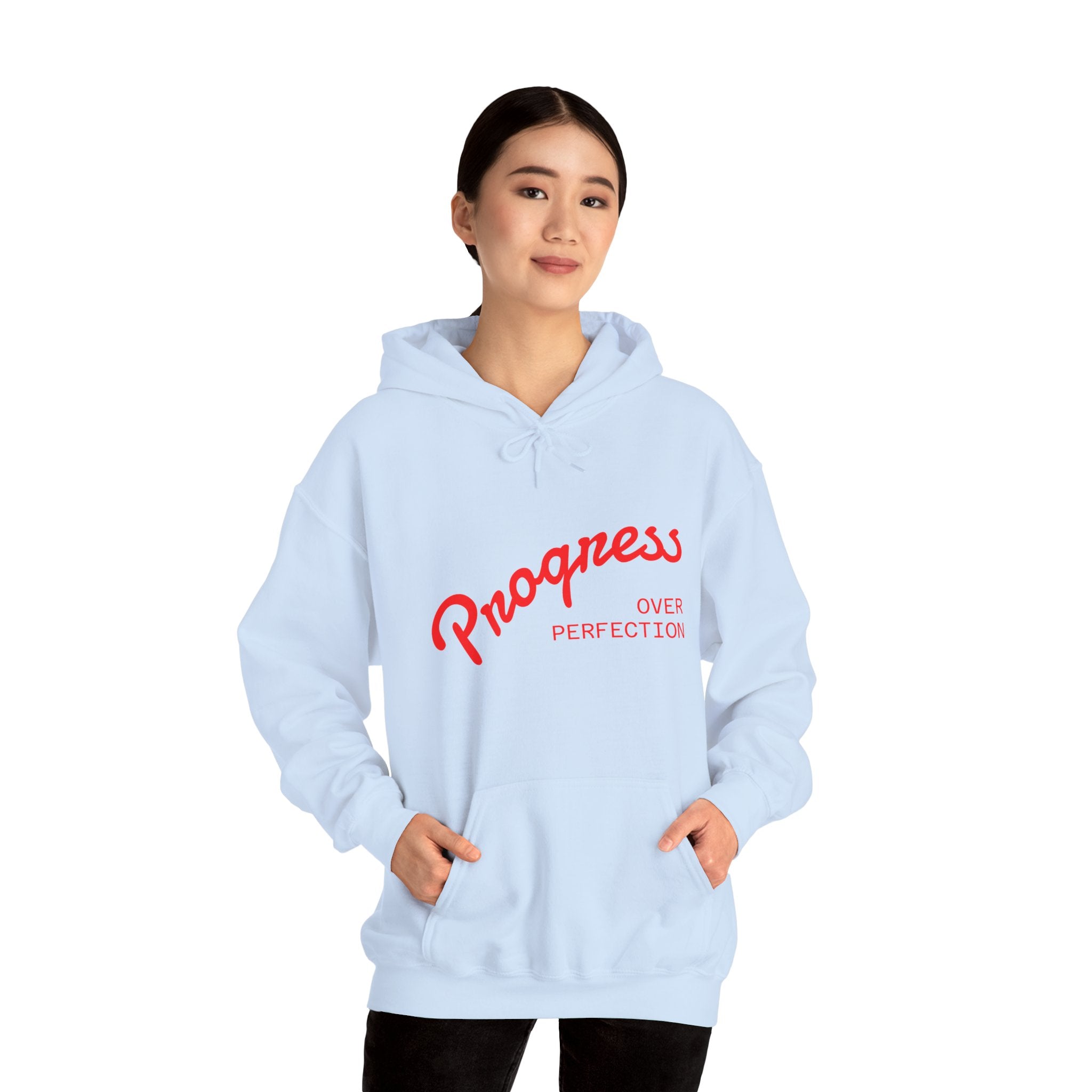 Hoodie - "Progress Over Perfection" Inspirational Graphic Hoodie