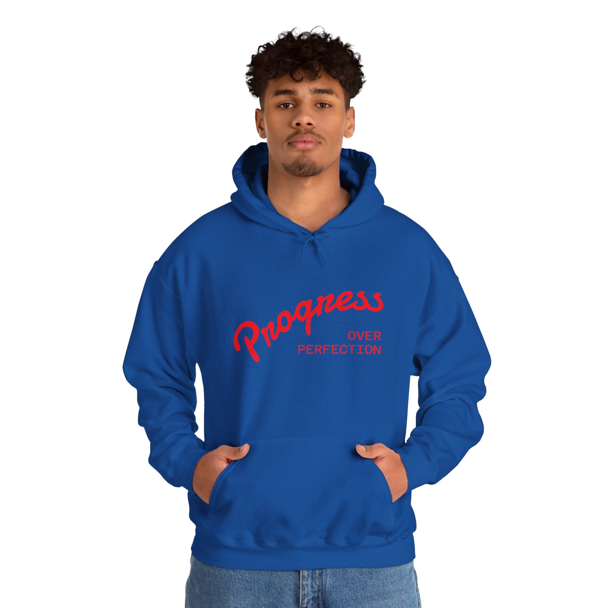 Hoodie - "Progress Over Perfection" Inspirational Graphic Hoodie