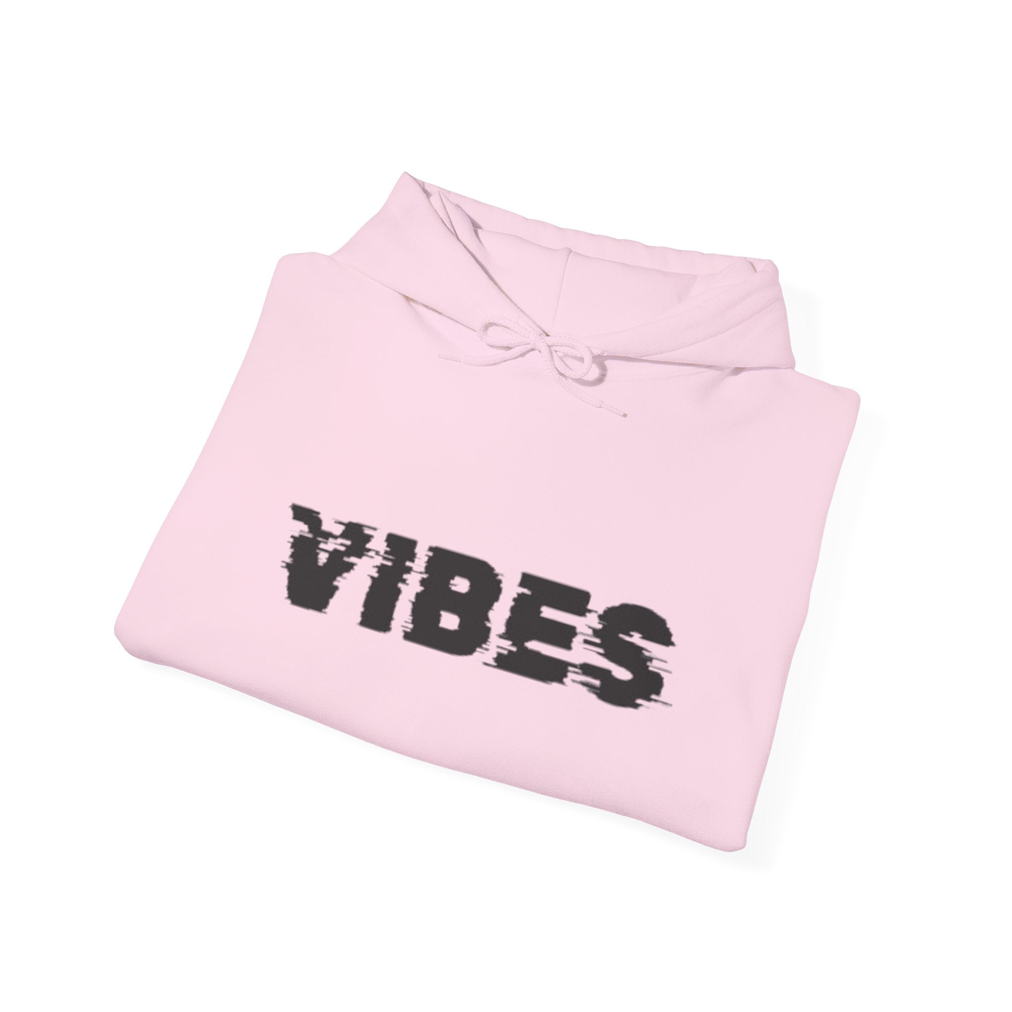 Vibes Distressed Hoodie — Retro Grunge Graphic Hooded Sweatshirt