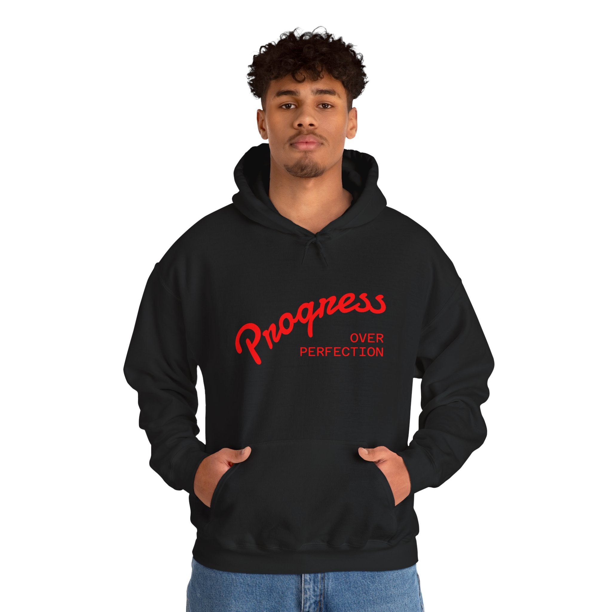 Hoodie - "Progress Over Perfection" Inspirational Graphic Hoodie