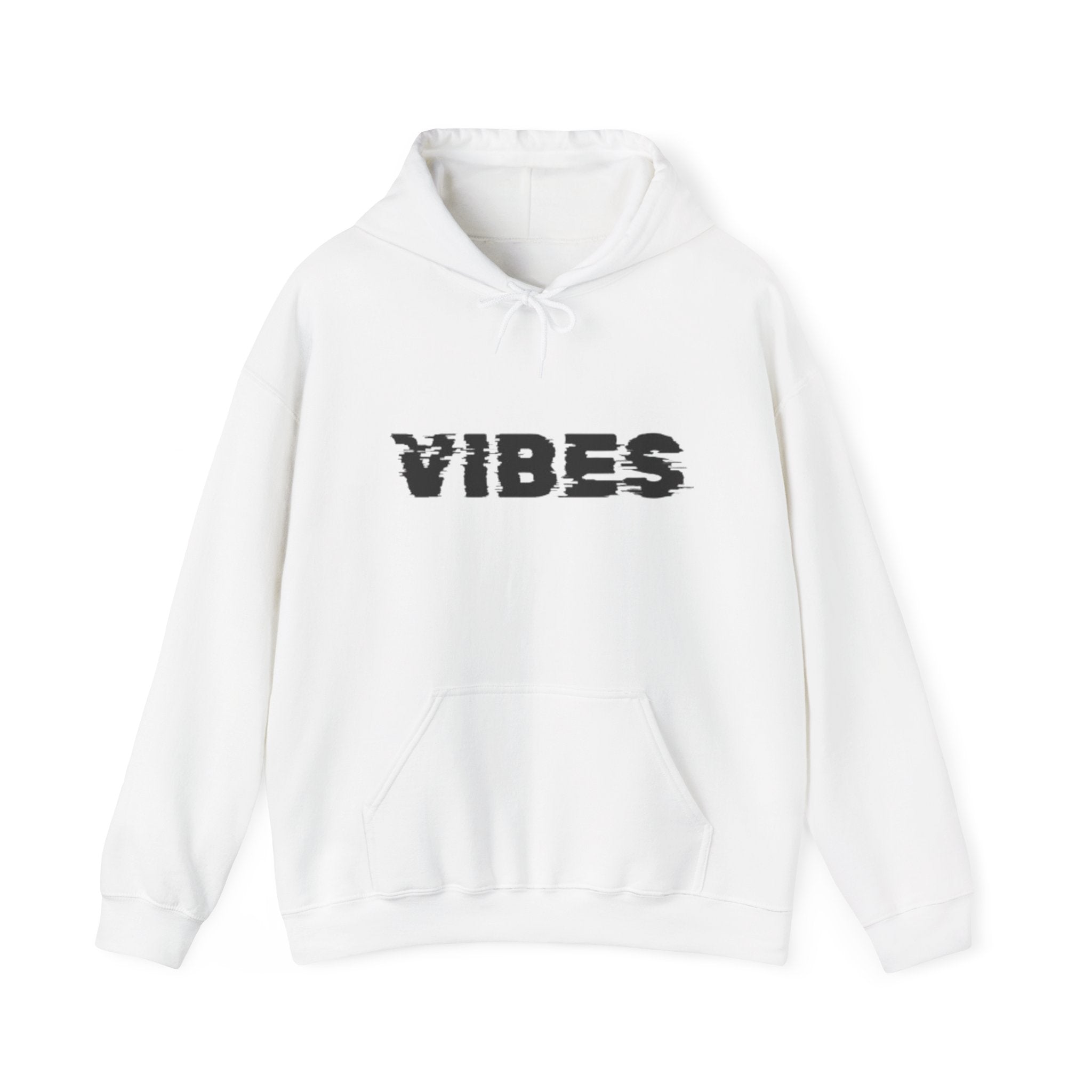Vibes Distressed Hoodie — Retro Grunge Graphic Hooded Sweatshirt