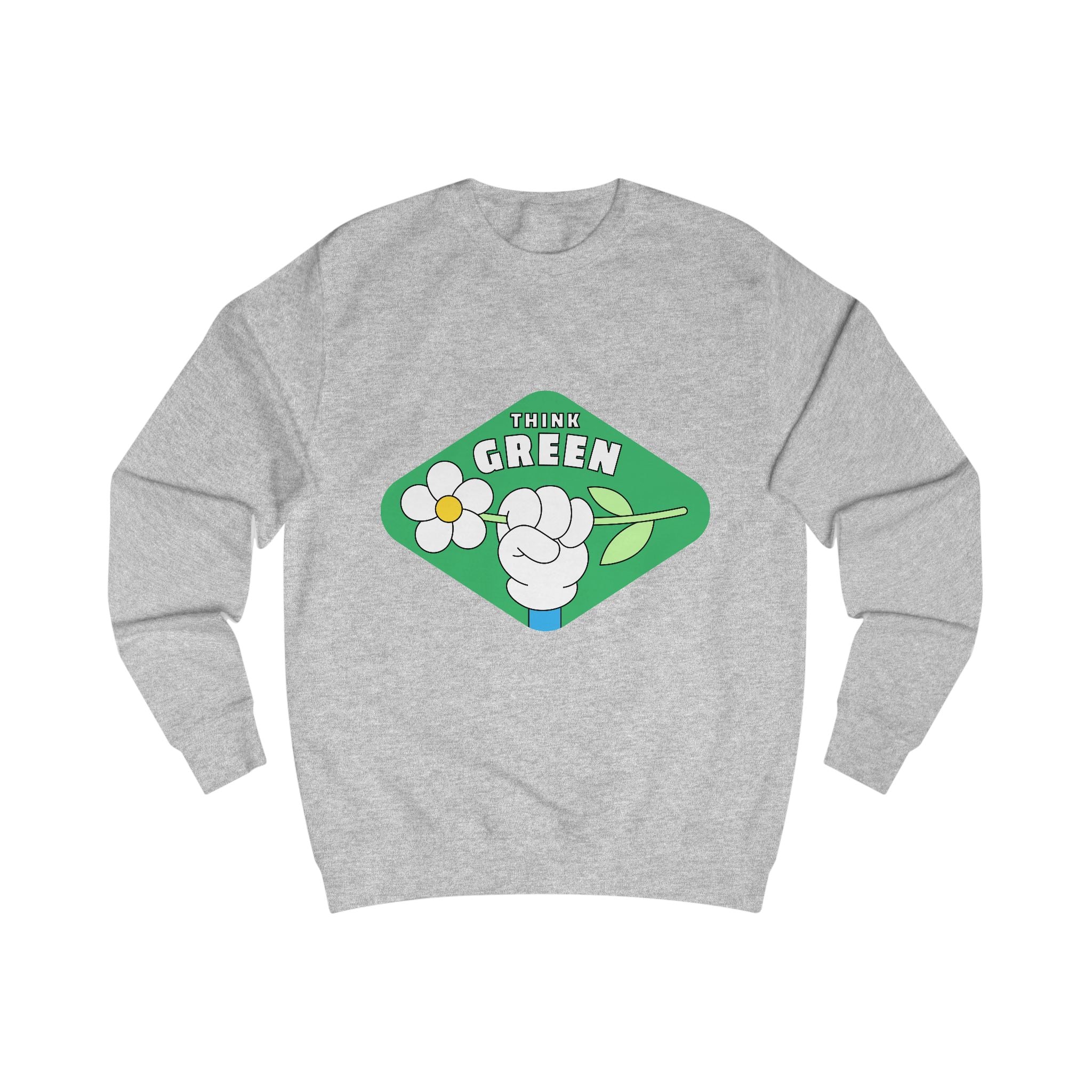 Think Green Sweatshirt – Eco-Friendly Floral Graphic Crewneck