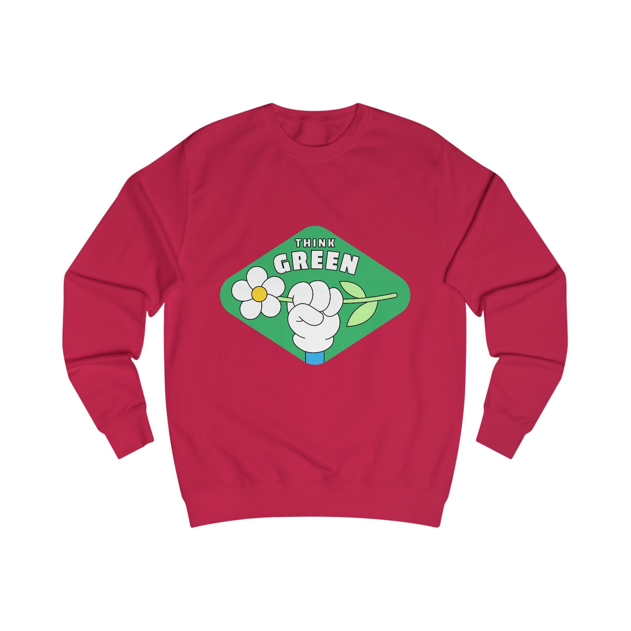 Think Green Sweatshirt – Eco-Friendly Floral Graphic Crewneck