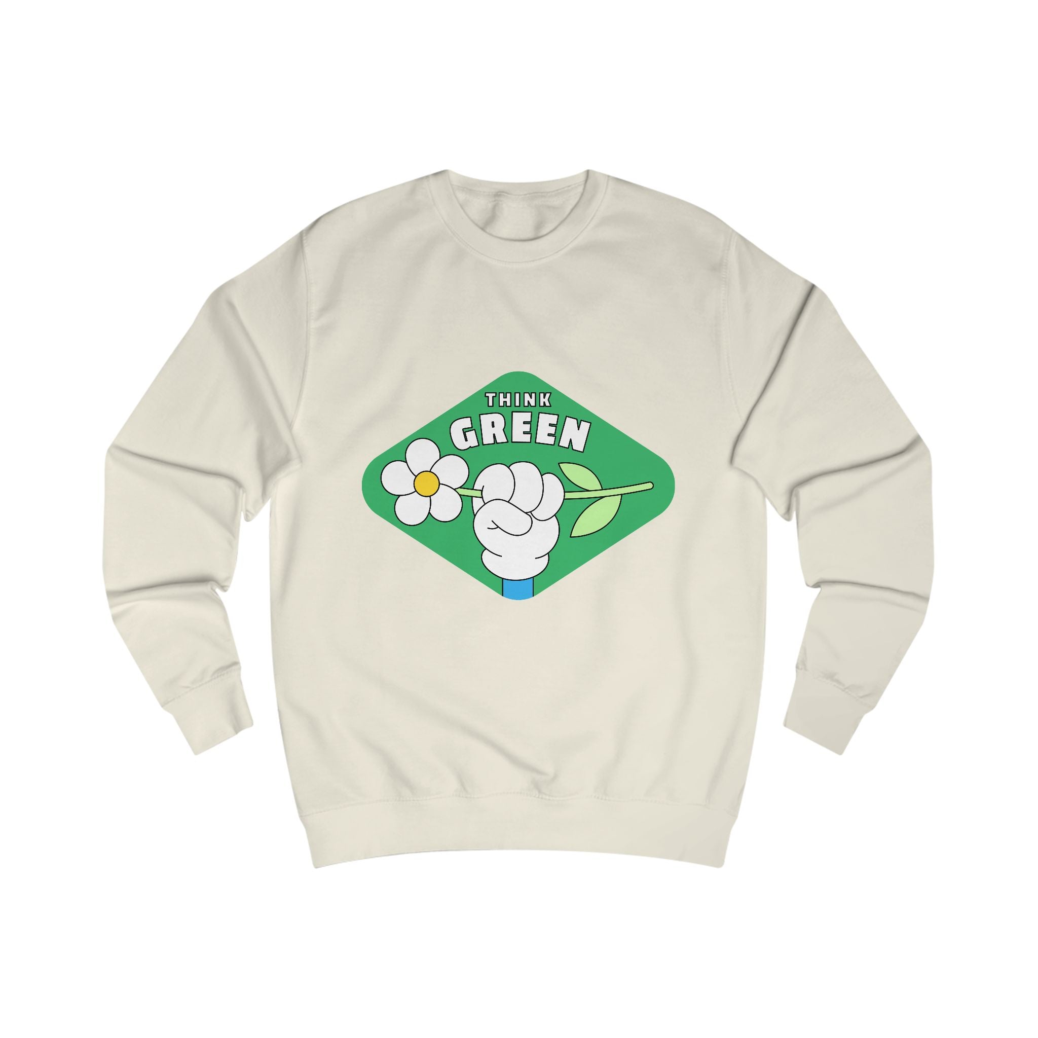 Think Green Sweatshirt – Eco-Friendly Floral Graphic Crewneck