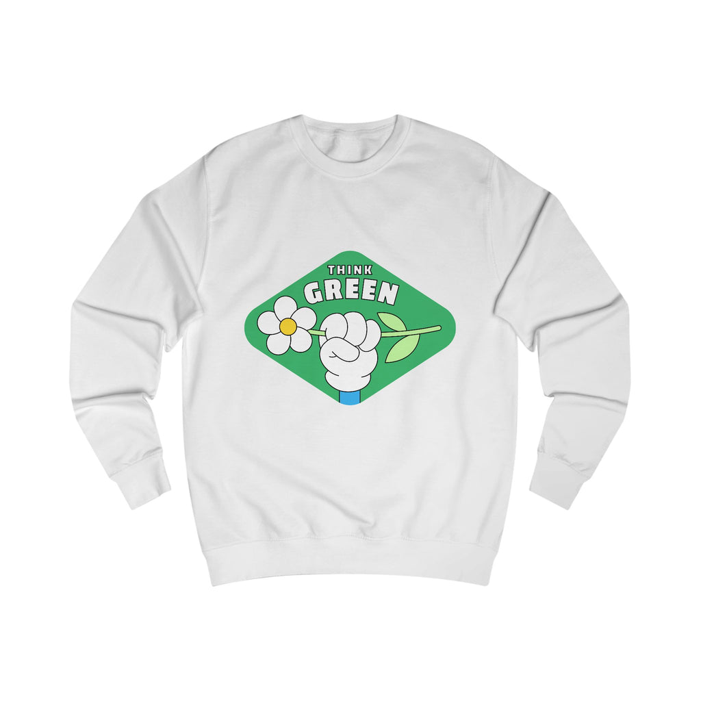 Think Green Sweatshirt – Eco-Friendly Floral Graphic Crewneck