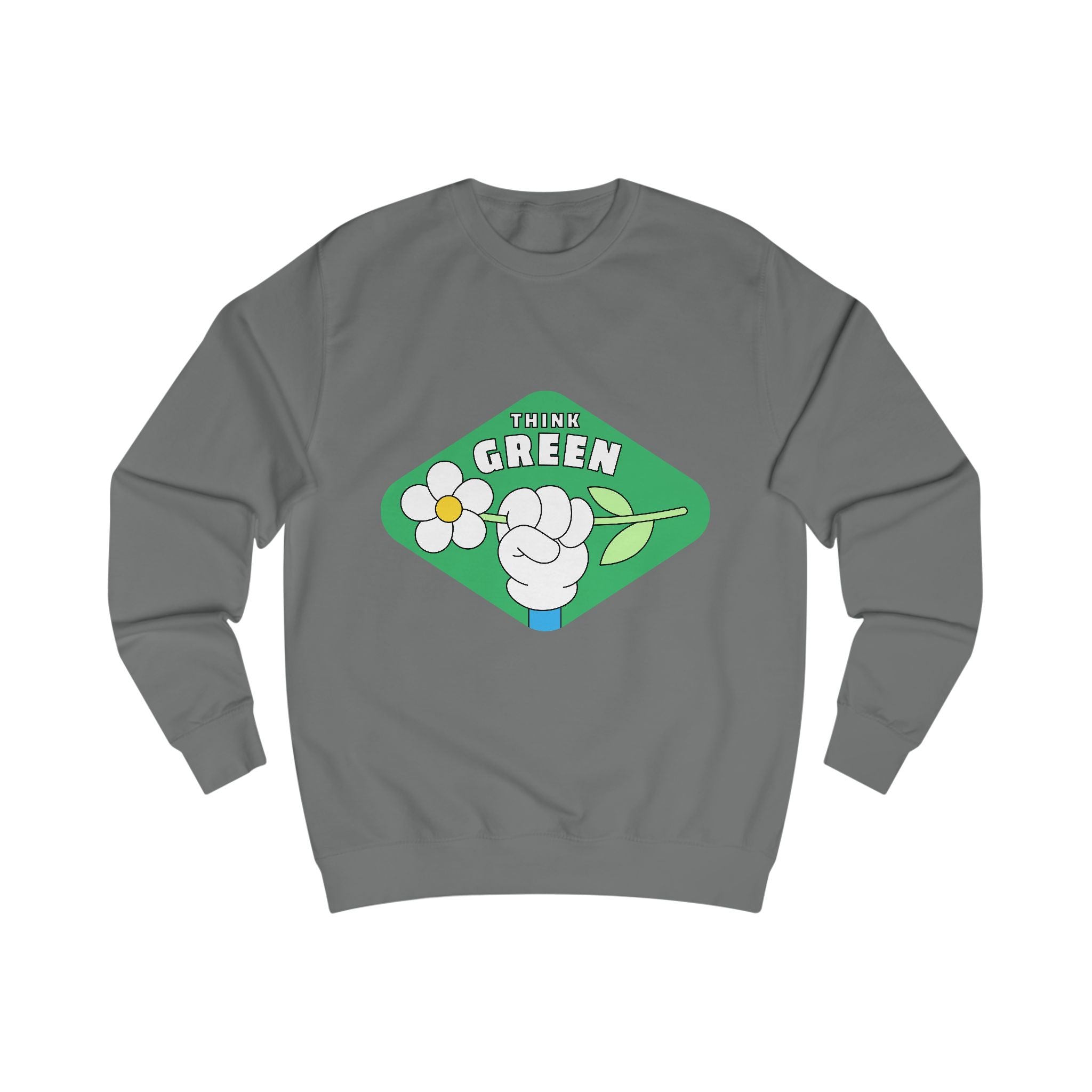 Think Green Sweatshirt – Eco-Friendly Floral Graphic Crewneck