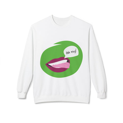 Graphic Crewneck Sweatshirt — 'Bite Me' Pop Art Lips Design