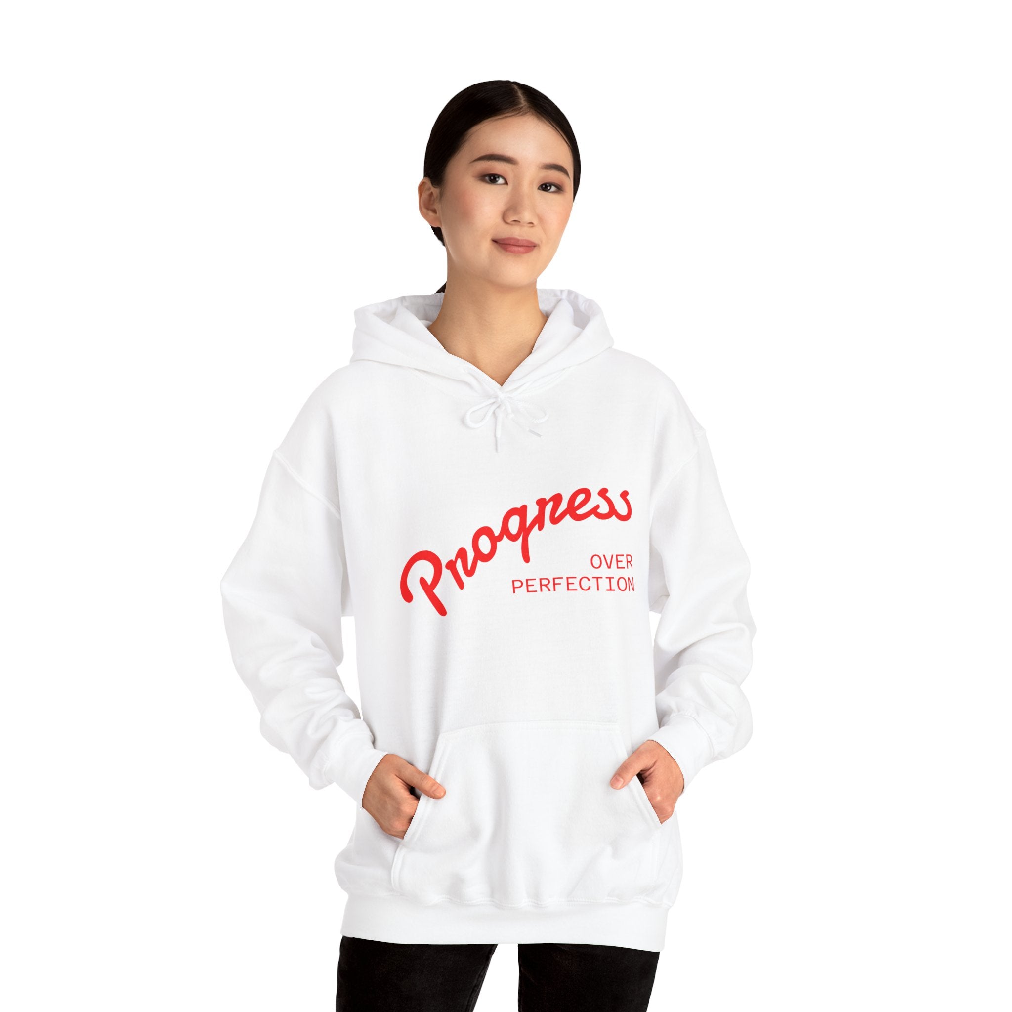 Hoodie - "Progress Over Perfection" Inspirational Graphic Hoodie