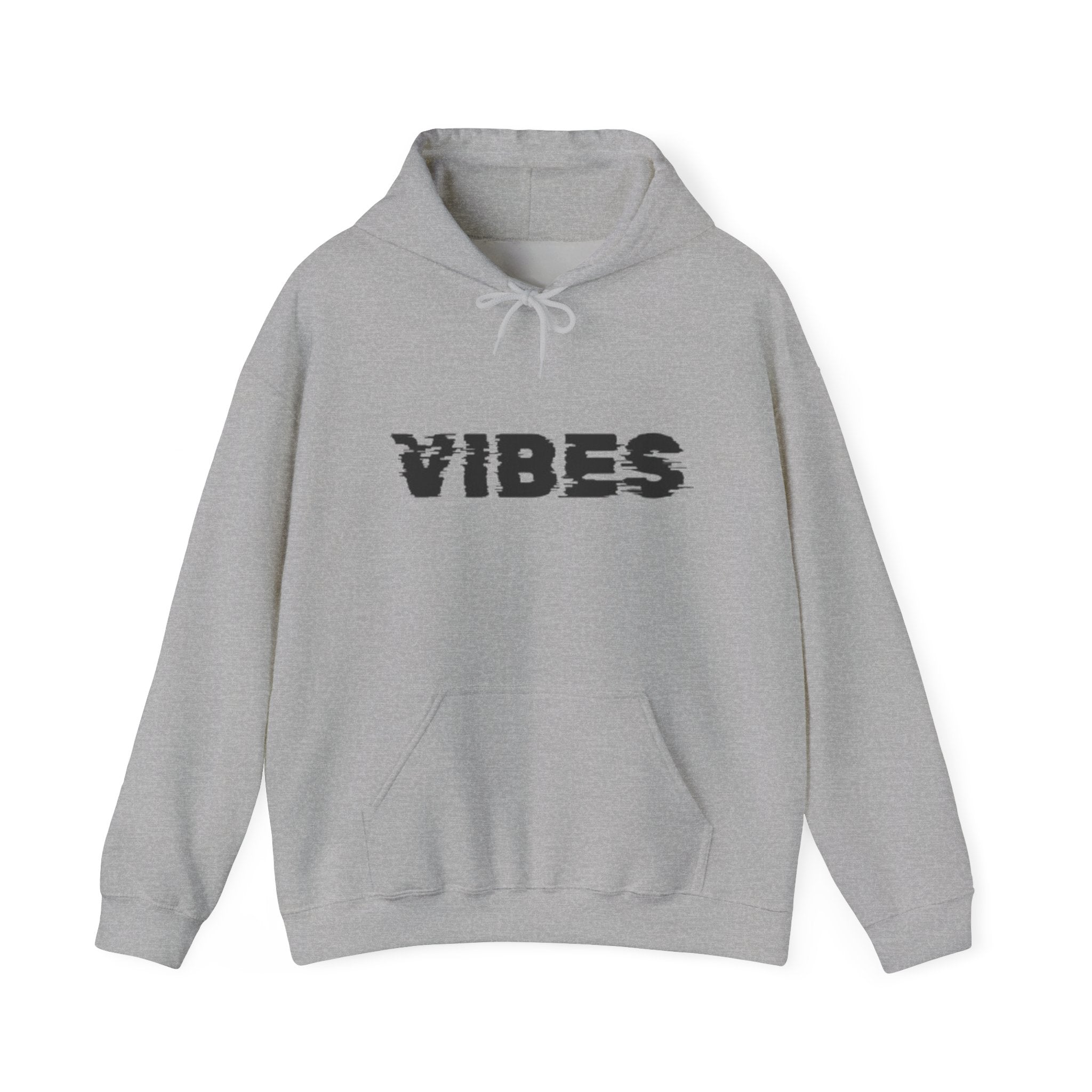 Vibes Distressed Hoodie — Retro Grunge Graphic Hooded Sweatshirt